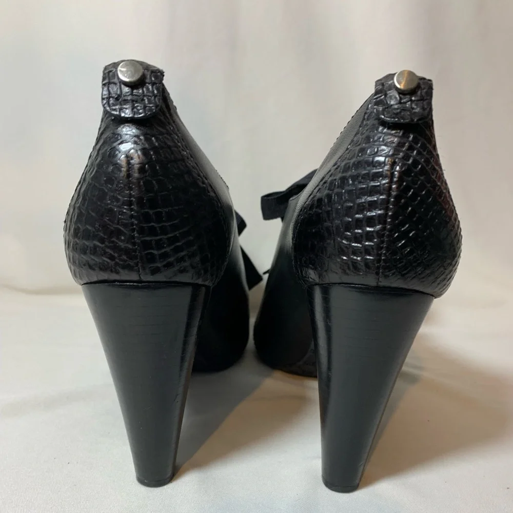 Antonio Melani Womens Open Toe Black High Heels Shoes Size 9.5